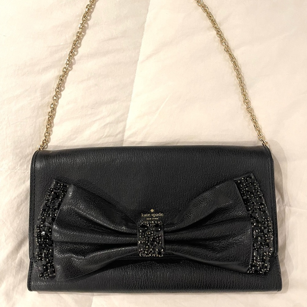 Kate spade clutch crystal bow accent shoulder bag